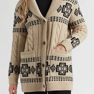 Pendleton Harding Lambswool Cable Cardigan S petite